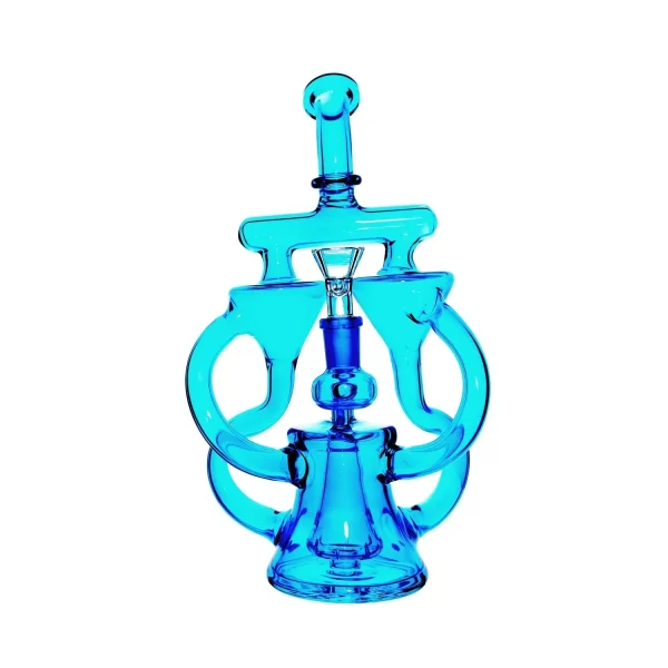 Neon Double Recycler with Pyramid Percolator Water Pipe - Image 4