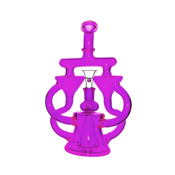 Neon Double Recycler with Pyramid Percolator Water Pipe - Image 2