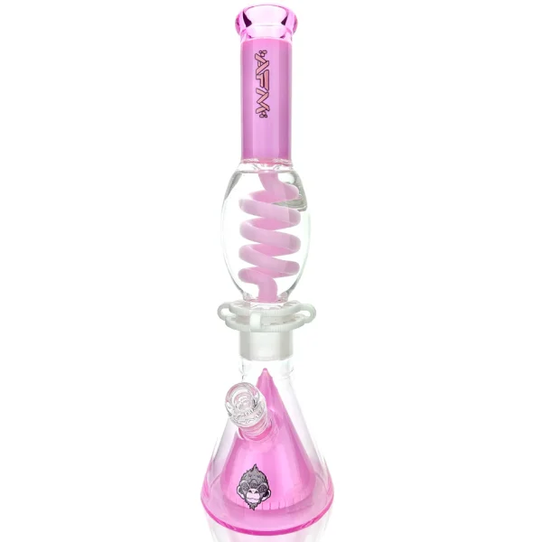 16" UFO Pyramid Glass Freezable Coil Beaker Bong - Image 2
