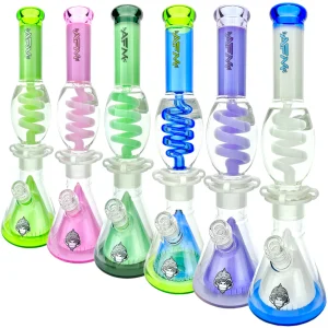 16" UFO Pyramid Glass Freezable Coil Beaker Bong